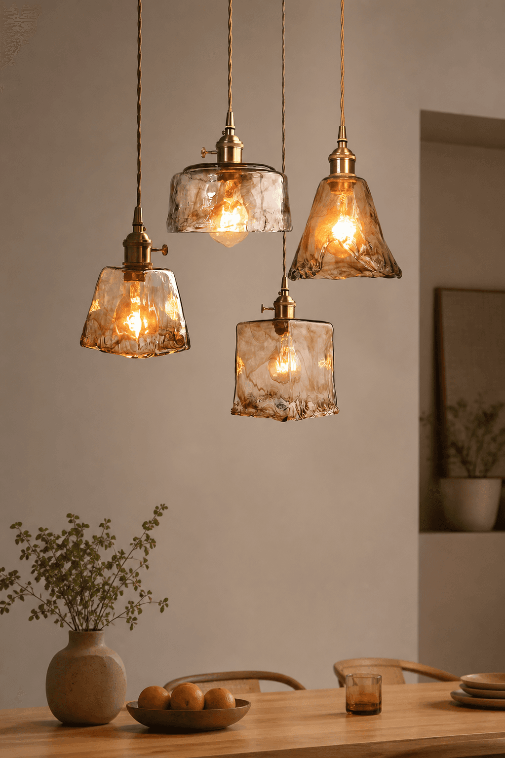 Nordic Modern Brass Glass Pendant Lamp