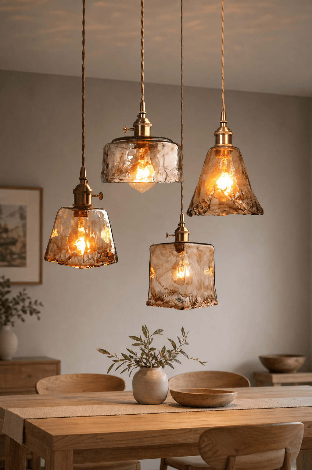 Nordic Modern Brass Glass Pendant Lamp