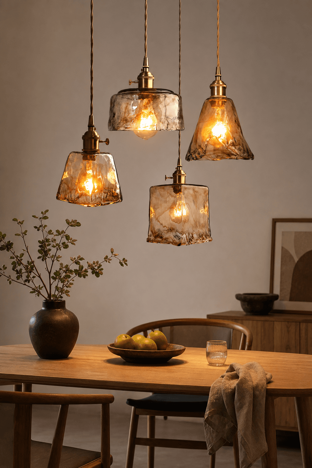 Nordic Modern Brass Glass Pendant Lamp