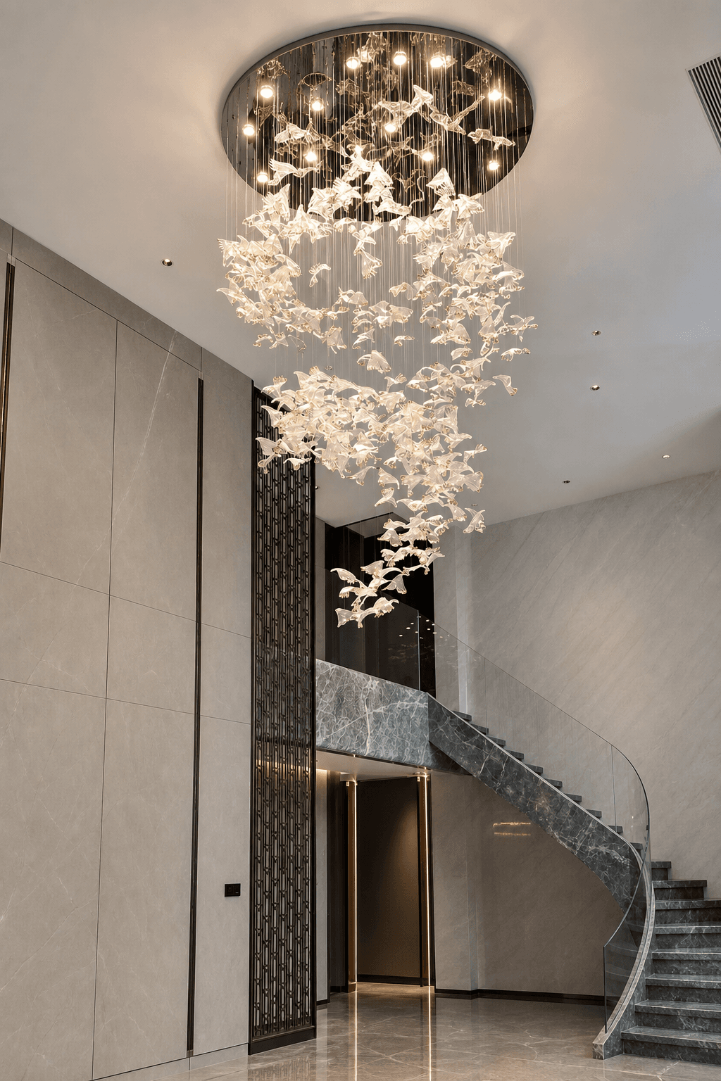 Modern Oval Art Glass Pendant Chandelier