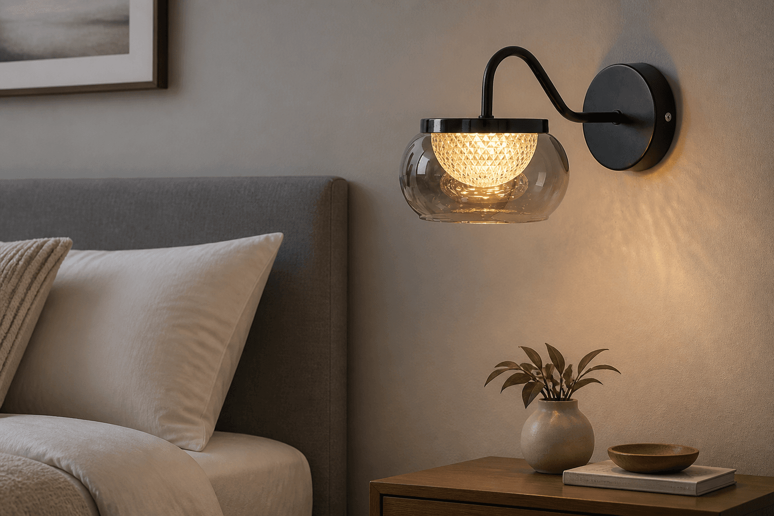 Bedside Surface-Mounted LED Wall Lamp