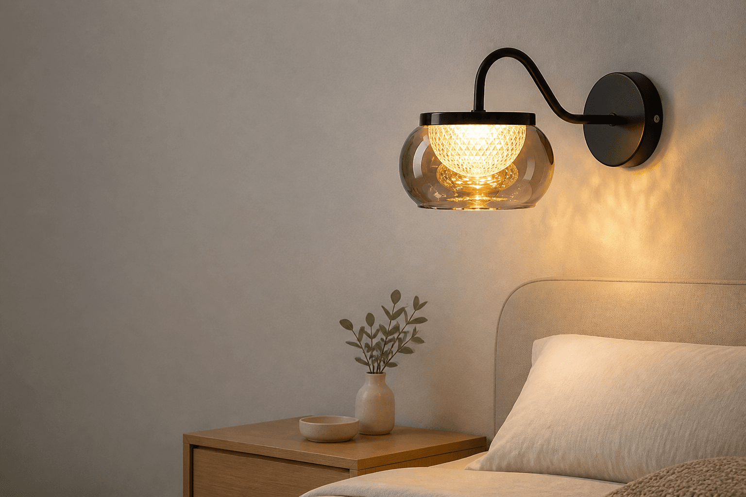 Bedside Surface-Mounted LED Wall Lamp