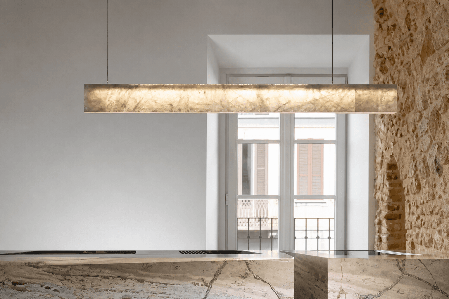 Marble Dining Table Chandelier