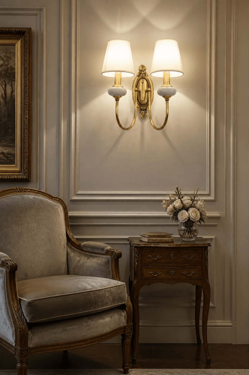 All-Copper Ceramic Wall Lamp for Minimalist Interiors