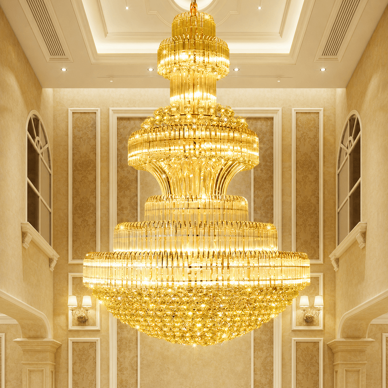 Hotel Lobby Villa Middle French Empire LED Crystal Chandelier