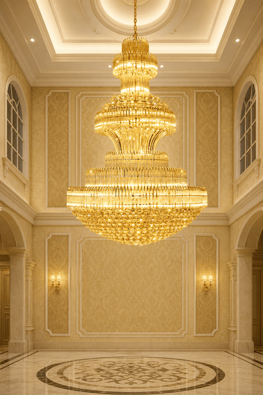 Hotel Lobby Villa Middle French Empire LED Crystal Chandelier