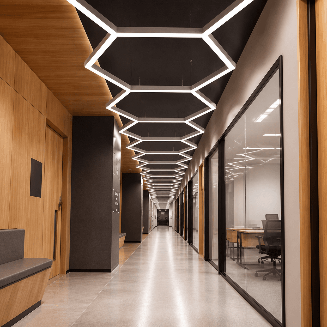 LED Linear Panel Pendant Light Hanging Fixture