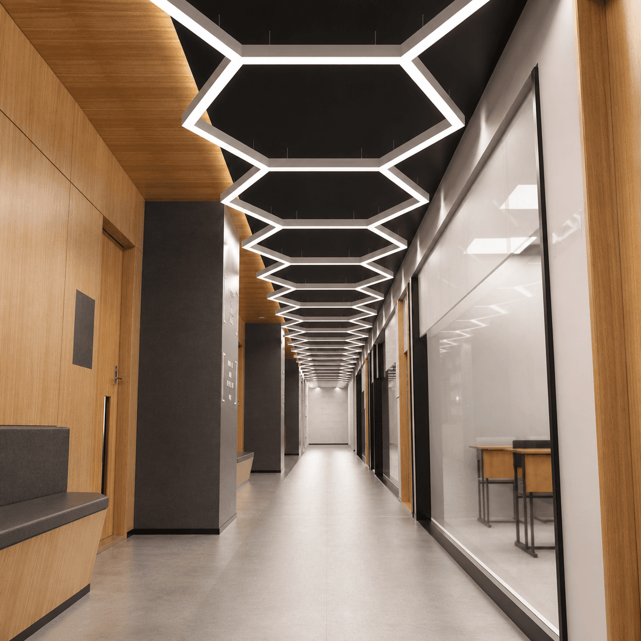 LED Linear Panel Pendant Light Hanging Fixture