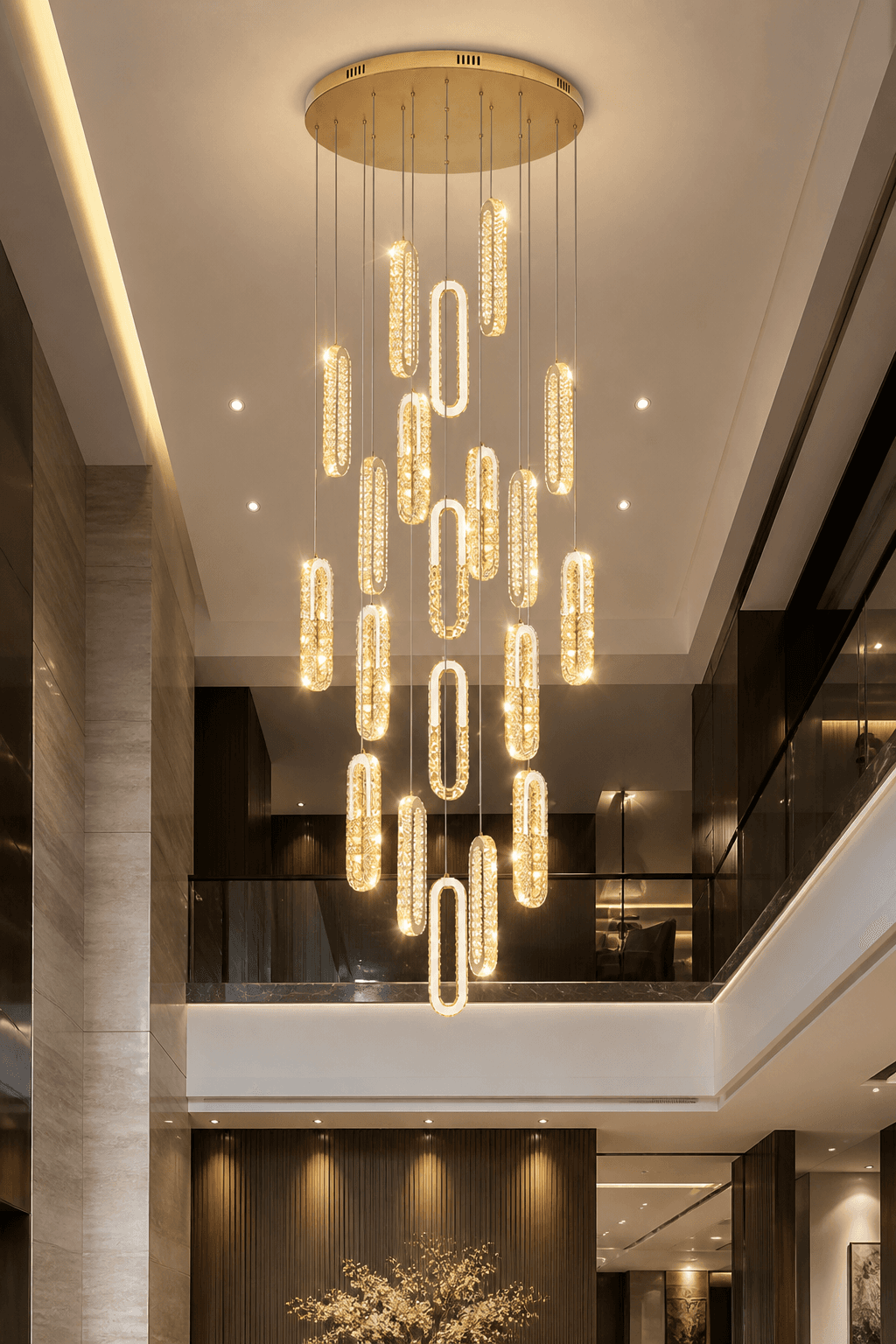 Custom Hanging Light for Staircases, Hotel Lobbies and Living Rooms