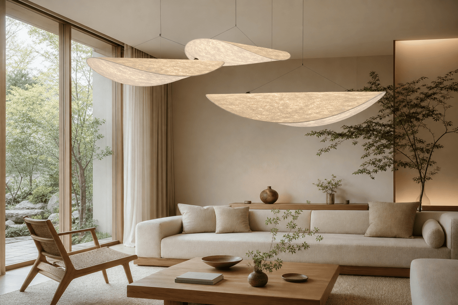 Japanese Wabi-Sabi Style Silk Potato Chips Chandelier