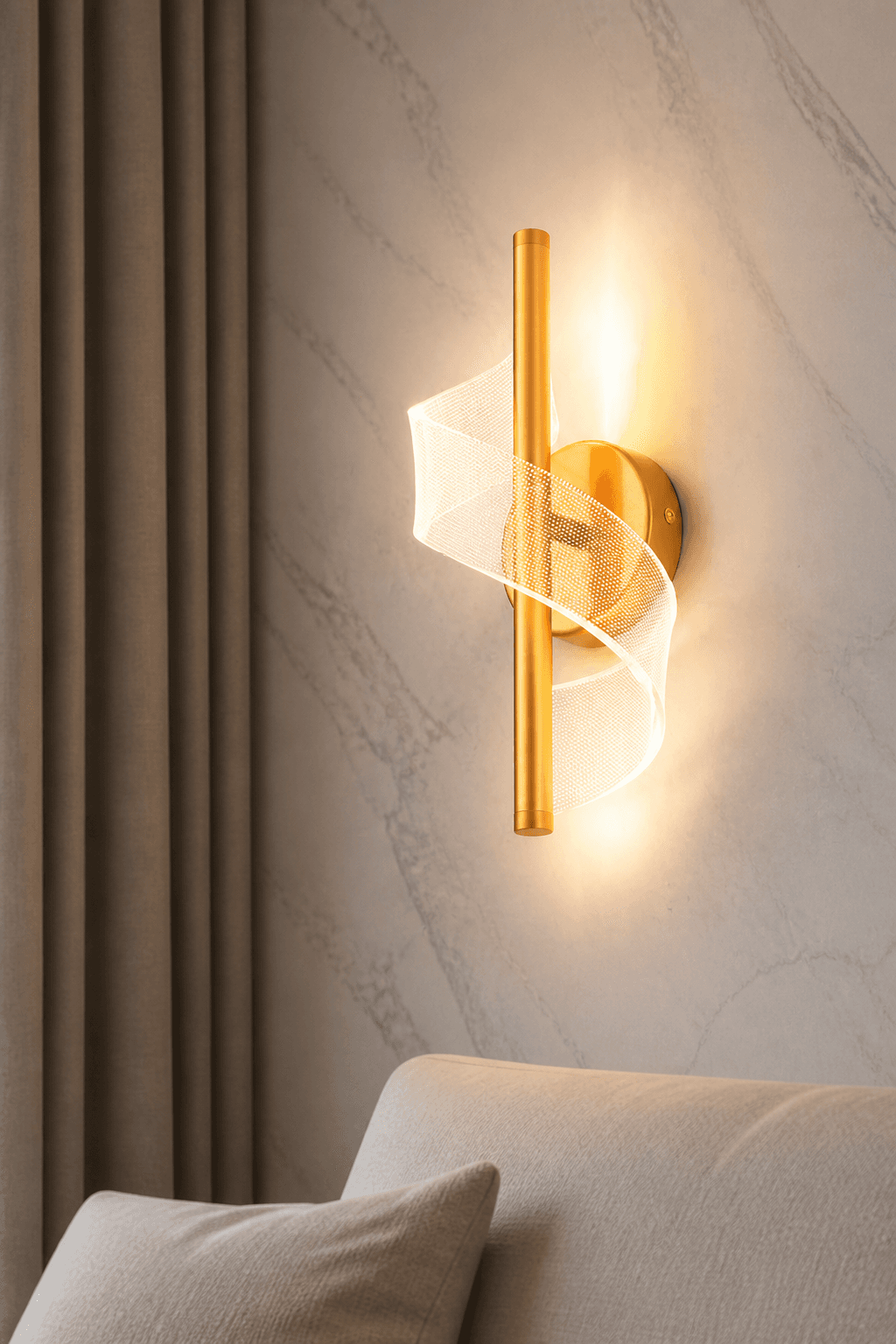 Modern Aluminum LED Wall Sconce for Living Room