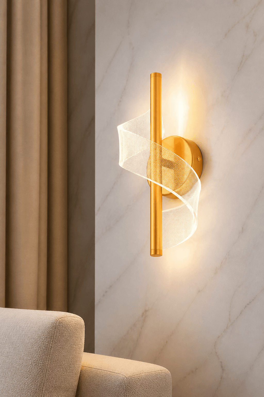Modern Aluminum LED Wall Sconce for Living Room
