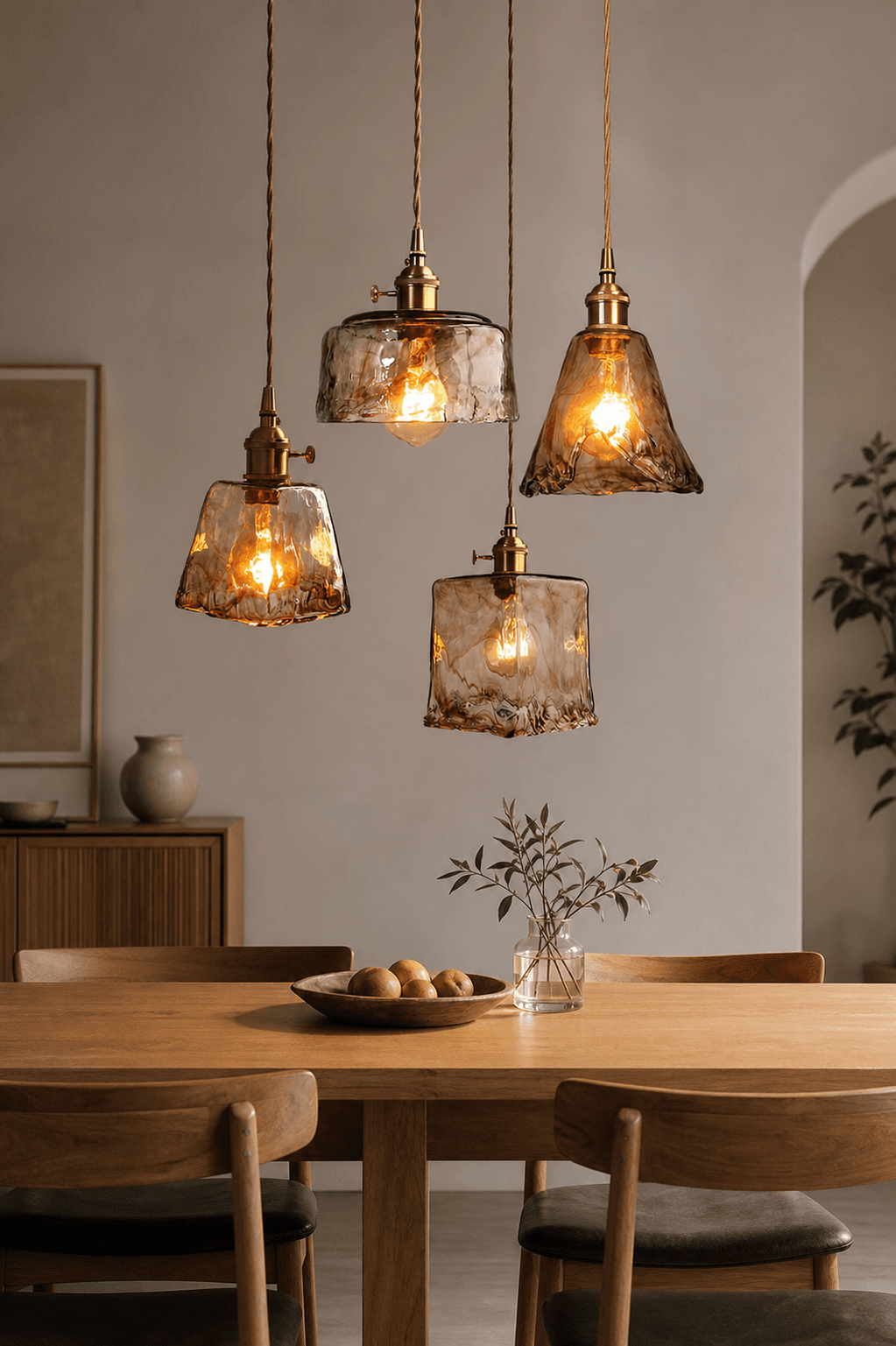 Nordic Modern Brass Glass Pendant Lamp