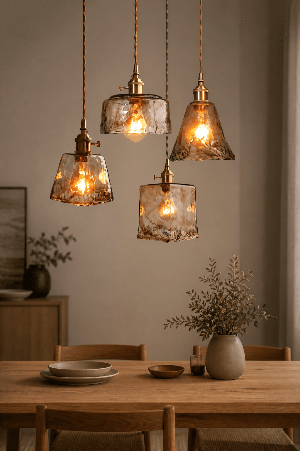 Nordic Modern Brass Glass Pendant Lamp