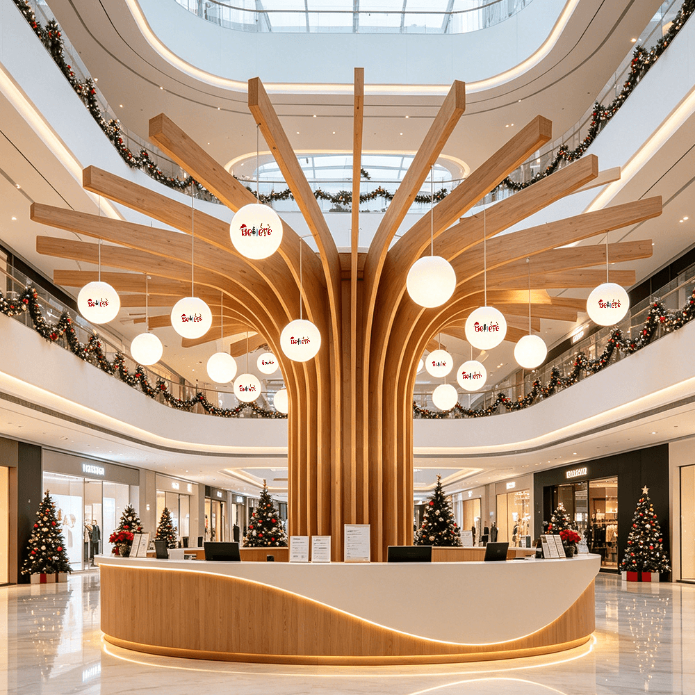 Custom Christmas Chandelier Decorations LED Hanging Ball Light