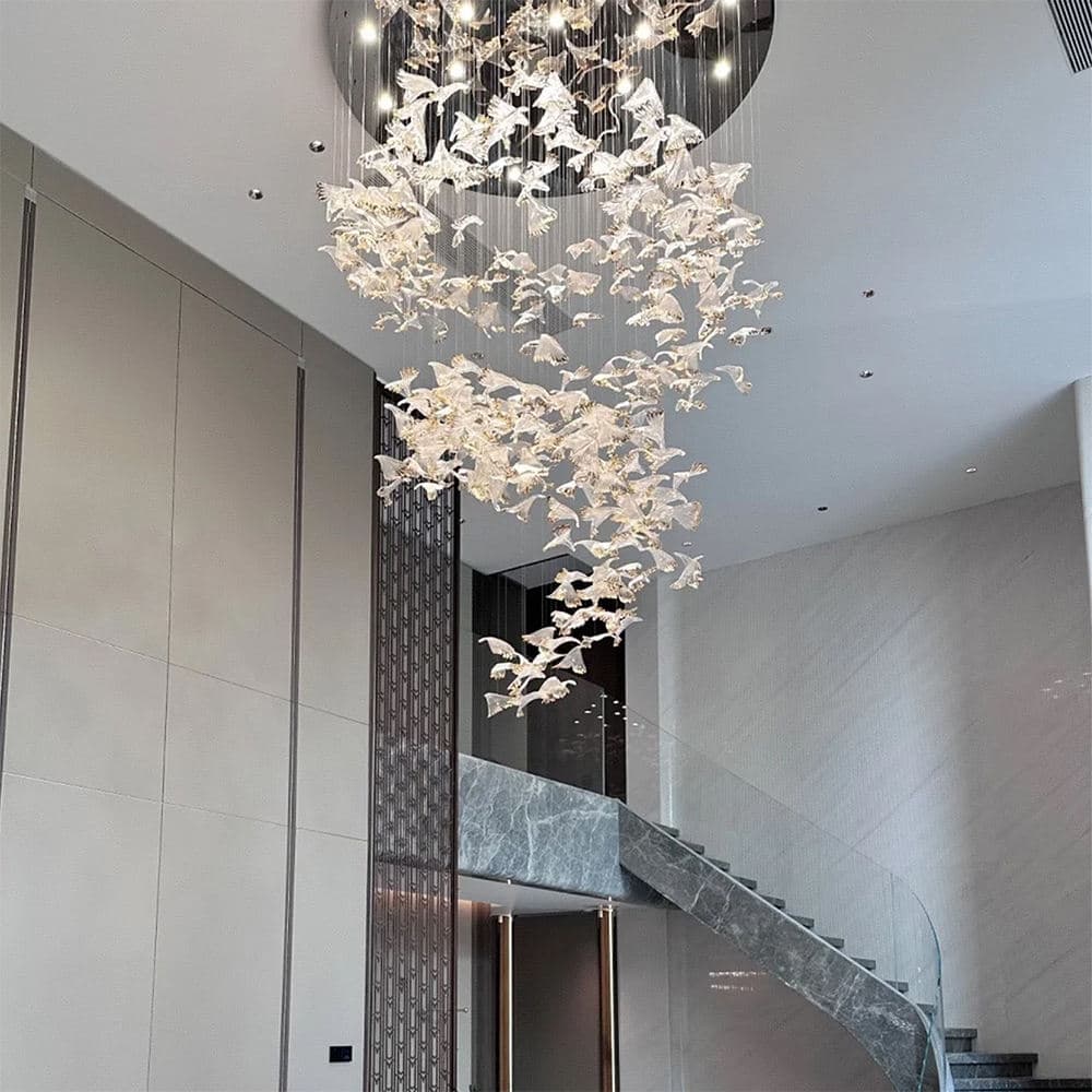Modern Oval Art Glass Pendant Chandelier