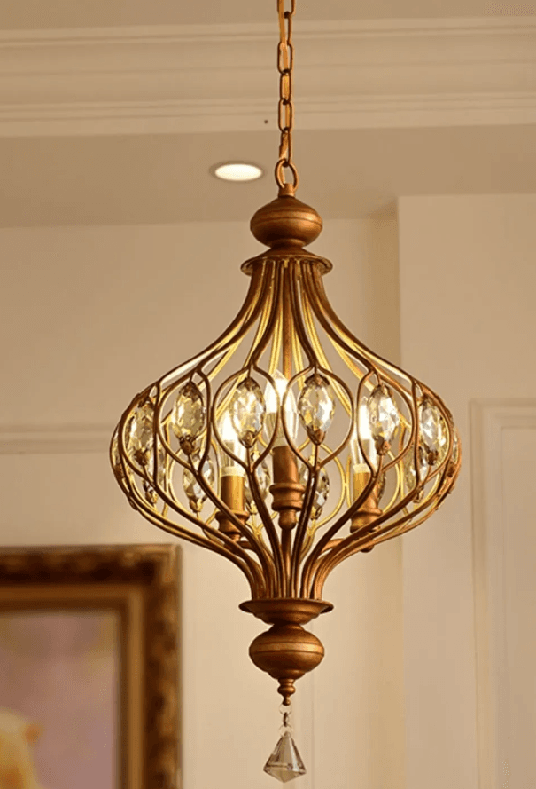 Keir Luxury French Retro Crystal Cage Chandelier, Keir Luxury French Retro Crystal Cage Chandelier, operation03