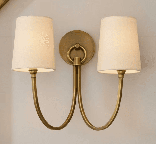 Hollis Modern Elegant Linen Shade Double Wall Sconce, Hollis Modern Elegant Linen Shade Double Wall Sconce, operation03