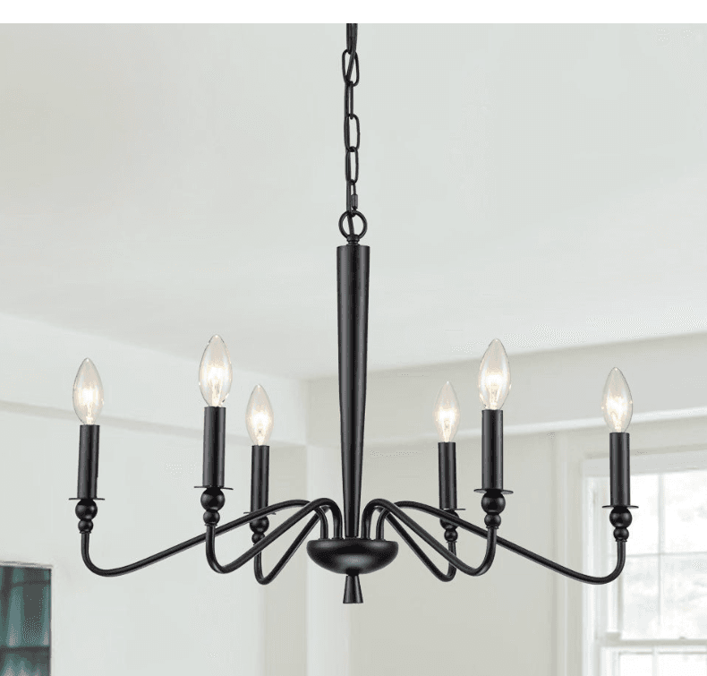 6-Light Candle Style Modern Farmhouse Chandelier, 6-Light Candle Style Modern Farmhouse Chandelier, operation03