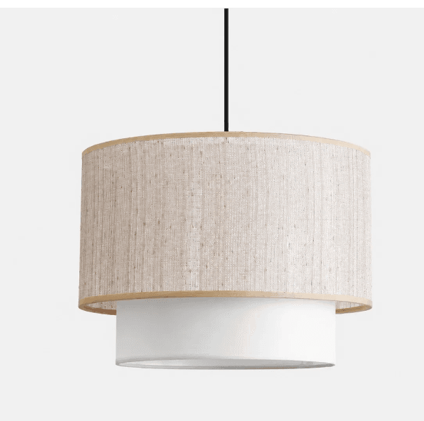 Wabi-Sabi Linen Drum Pendant Lamp, Wabi-Sabi Linen Drum Pendant Lamp, operation03