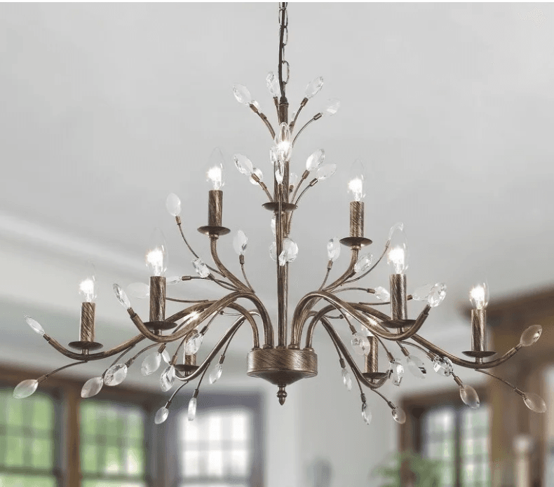 Thadder French Country 9 Light Bronze Crystal Chandelier, Thadder French Country 9 Light Bronze Crystal Chandelier, operation03