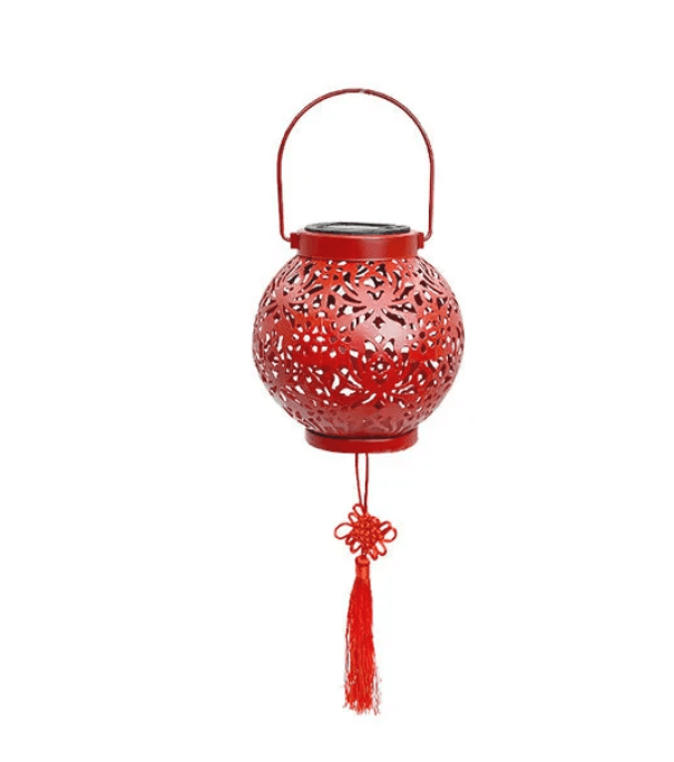 Traditional Chinese Solar Waterproof Iron Hollowed Lantern LED Outdoor Light, Solar Traditional Chinese Hollowed Iron Lantern, operation03