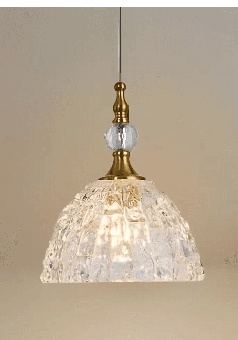 Jorvald Vintage Crystal Dome Brass Pendant Light, Jorvald Vintage Crystal Dome Brass Pendant Light, operation03