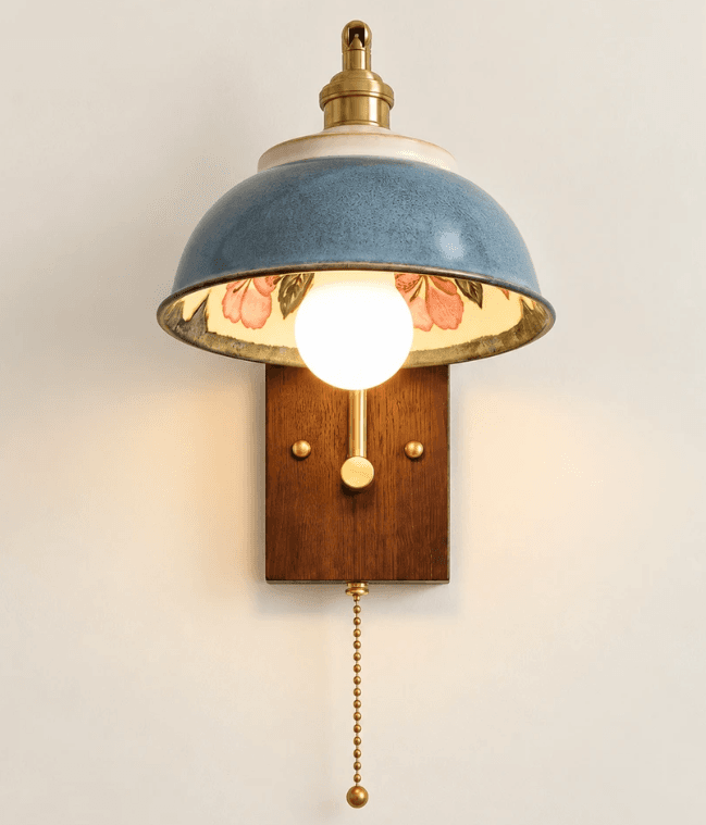 Lina Mid-Century Ceramic and Brass Wall Sconce, Lina Mid-Century Ceramic and Brass Wall Sconce, operation03