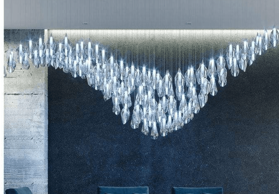 V-Shaped Cascading Teardrop Crystal Chandelier - Luxury Gift, V-Shaped Cascading Teardrop Crystal Chandelier, operation03