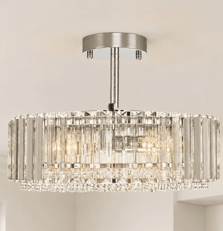 Ryxar Round Ribbed Crystal Semi Flush Mount Light, Ryxar Round Ribbed Crystal Semi Flush Mount Light, operation03