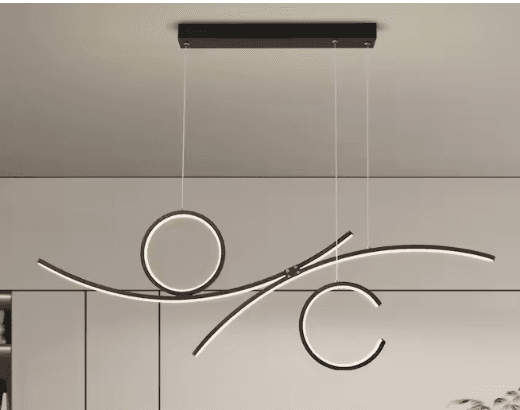 Crossing Curved LED Ring Geometric Pendant Chandelier, Crossing Curved LED Ring Geometric Pendant Chandelier, operation03