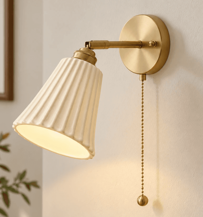 Elena Ribbed Copper Ceramic Wall Sconce, Elena Ribbed Copper Ceramic Wall Sconce, operation03