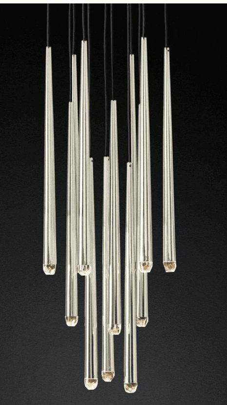 Brass Spinal Tube Combination Chandelier, Brass Spinal Tube Combination Chandelier, operation03