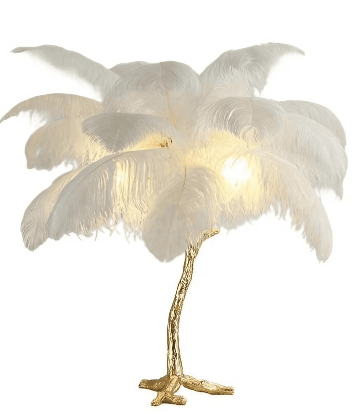 Ostrich Feather Table Lamp with Soft Ambient Glow, Ostrich Feather Table Lamp with Soft Ambient Glow, operation03