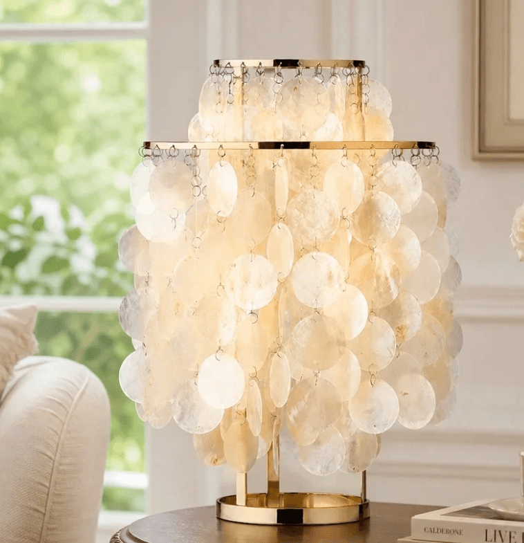 Marigold Vintage Tiered Capiz Shell Table Lamp, Marigold Vintage Tiered Capiz Shell Table Lamp, operation03