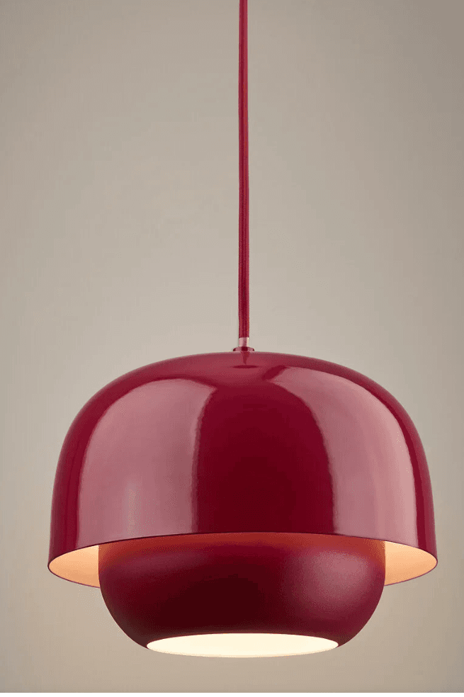 Colored Iron Pendant Lamp | Bold Retro Modern Design Chandelier - Hozo, Red Iron Pendant Lamp - Bold Retro Modern Design, operation03