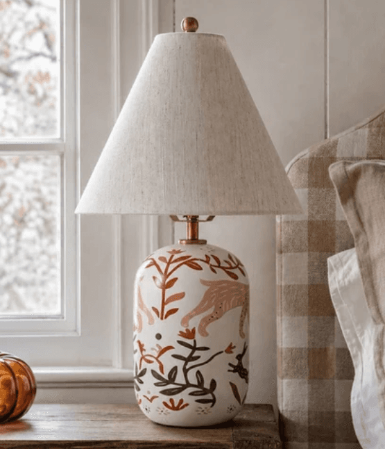 Plabo Retro Ceramic Linen Tapered Minimalist Table Lamp, Plabo Retro Ceramic Linen Tapered Table Lamp, operation03