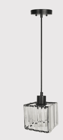 Luxury Black Ribbed Crystal Square Pendant Light, Luxury Black Ribbed Crystal Square Pendant Light, operation03