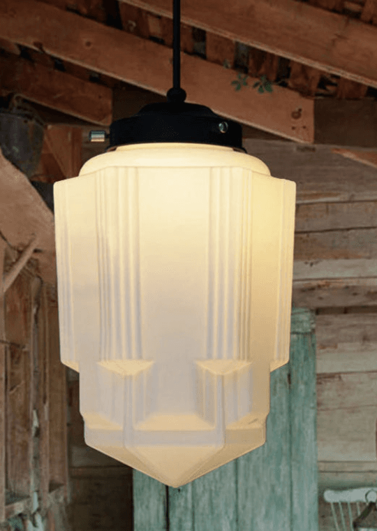 Vintage 1920s Art Deco Geometric Pendant Light, Vintage 1920s Art Deco Geometric Pendant Light, operation03