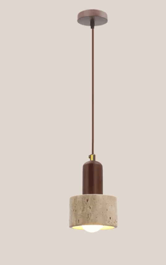 Traditional Japanese Travertine Wood Pendant Lamp G77 – Thoughtful Gift, Travertine Wood Pendant Lamp G77, operation03