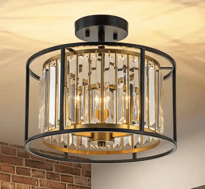 Eileyn Crystal Drum Semi Flush Mount Ceiling Light, Eileyn Crystal Drum Semi Flush Mount Ceiling Light, operation03